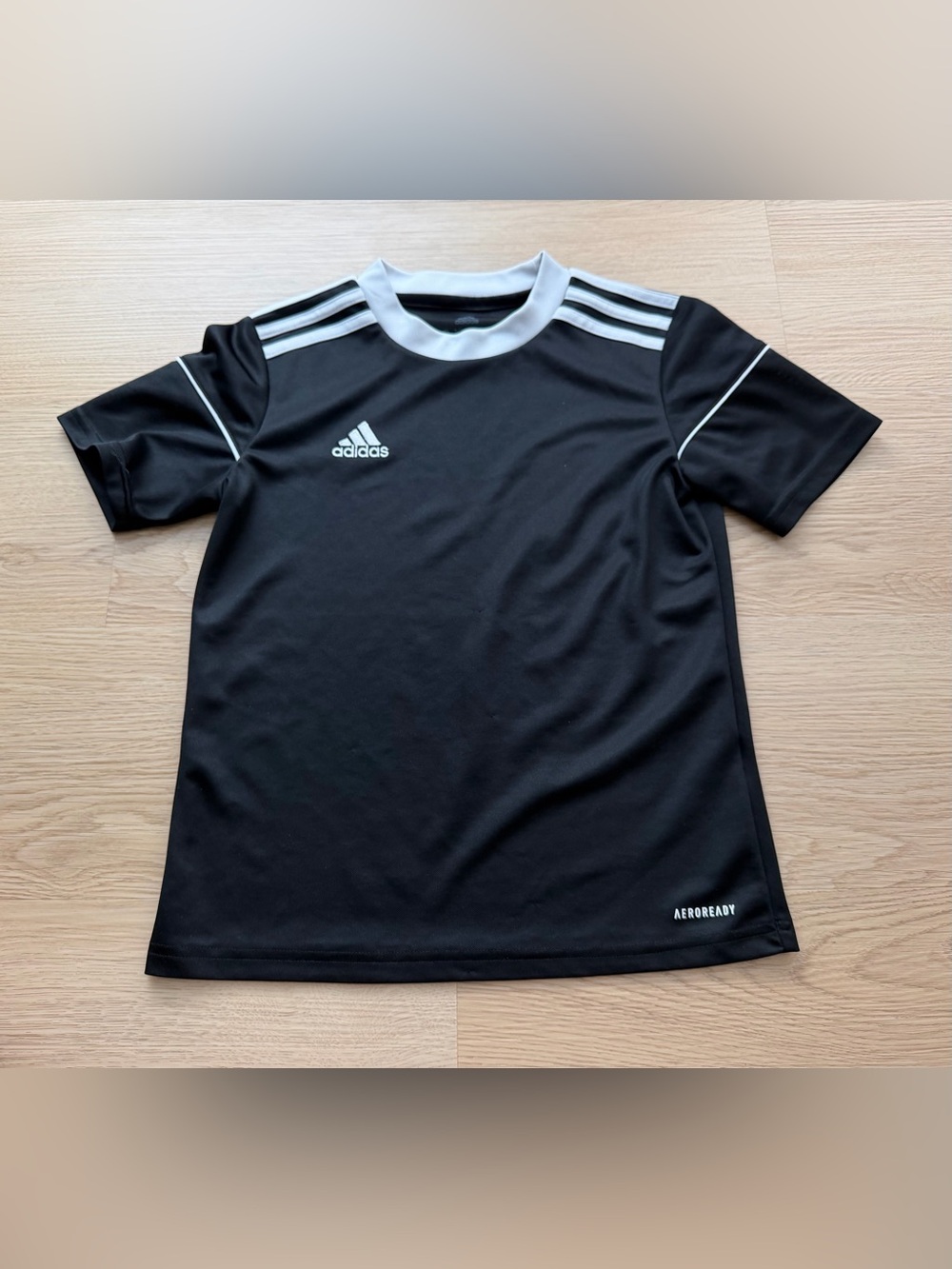 Adidas Aeroready Climalite Jersey Youth Black/White Size 8 9/10Y